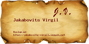 Jakabovits Virgil névjegykártya