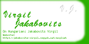 virgil jakabovits business card